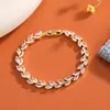 Nuevo Pulsera de Hoja con Incrustaciones de Diamante y Circonita Transfronteriza Europea y Americana para Amazon Pulsera Simple Creativa de Lujo con Incrustaciones de Diamante Venta al por Mayor