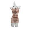 Ropa Interior Sexy Churui Talla Grande Sexy Sirvienta Ceñida al Cuerpo Atada Vestido de Gasa Brillante Pura Deseo Malla Transparente Falda Sin Quitarse