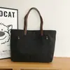 Bolsa de Hombro de Lona Grande de Color Sólido Simple Japonesa para Mujer 2026 Otoño Nueva para Estudiantes Clase Viaje Individual
