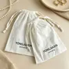 Bolsa de borla fina de bambú-algodón, bolsa de algodón texturizado, bolsa de almacenamiento para joyas y baratijas, logotipo personalizado disponible