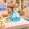 Llavero de botella flotante para velero marino con aceite en su interior, exquisitos adornos para mochila escolar infantil, llavero para llaves de coche, colgante para pareja