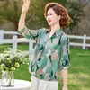 Roupas de Verão, Novo Estilo Chinês, Novo Estilo para Mulheres de Meia-Idade e Idosas, Tops Femininos Estilo Nacional, Camisas Elegantes, Camisas de Verão para Mães que Reduzem a Idade