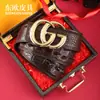 Cinto Masculino Marca G Novo em Couro de Crocodilo com Fivela de Aço Inoxidável com Letra Completa, Cinto de Negócios de Alta Qualidade na Moda