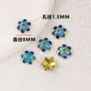 Lin Jing Espaciador para Colgante de Flor Azul y Blanca Accesorios de Aretes Hechos a Mano para Enhebrar Pulseras y Cuentas Espaciador de Cuentas Tapa de Flor para Cuentas Materiales