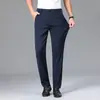 Pantalones Casuales Negros Italianos para Hombre, Nuevo Estilo Otoño, Pantalones Rectos Holgados para Hombre, Pantalones de Vestir de Negocios para Hombre de Mediana Edad Elásticos en Cuatro Direcciones