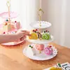 Soporte para Pasteles de Tres Niveles Lujo Ligero Mesa de Postres Mesa de Café para Sala de Estar Soporte para Snacks Plato de Frutas Plato de Dulces y Pasteles para Bodas Plato de Frutas Secas