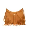 Bolsa Feminina com Franjas Estilo Coreano para Comércio Exterior 2026 Novo Modelo Elegante Retrô para o Dia a Dia Textura Fosca Bolsa de Ombro Transversal