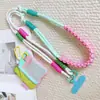 Lanyard largo tejido de dos tonos para teléfono con monedero, correa para el cuello cruzada para llevar el teléfono, correa de hombro multifuncional