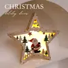 Lámpara decorativa de estrella de cinco puntas navideña adornos Tienda de decoración navideña escaparate Lámpara decorativa de madera decoración pequeña en stock