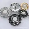 Botón metálico creativo con forma de flor, botón de tela brillante de alta gama con borde de diamantes, botón estilo Chanel otoño e invierno, hebilla decorativa, color al por mayor