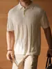 Camisa Polo de Punto Hueco Lino Tencel Hombre 2026 Verano Como una Nube Agradable al Tacto Canalé Camiseta Casual Ropa de Hombre
