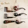 Pipa de Ébano Estilo Mixto Mango Curvo Recto Flauta de 9 mm Flauta de 3 mm Accesorios para Boquillas de Cigarrillo para Hombre