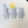 Resina diy acessórios atacado celular caso diy acessórios handmade material sapato fivela copo de água plana transparente lantejoulas urso