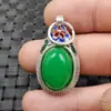 Pingente de jade pingente de ovo de turquesa pingente de rocha de quartzo incrustação de jade pingente verde espinafre pingente de colar pingente de jade
