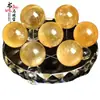 Longma Jóias Natural Calcite Bola Ornamentos Bola de Cristal Amarelo Sete Estrelas Array Ornamentos Islândia Pedra Amarelo Bola de Cristal Ornamentos