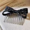 Pente de cabelo requintado laço de bolinhas penteado de princesa fofo grampo de cabelo para desfiar grampo de franja doce acessório de cabelo fofo item popular