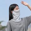 Máscara Protetora Solar de Seda Gelo com Gancho de Orelha para Homens e Mulheres para Primavera e Verão, Quebra-Sol e Anti-UV, Polaina Longa para Pescoço, Ciclismo, Véu Facial Completo