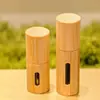 Botella de Aceite Esencial Rollerball con Ventana de Madera de Bambú, Botella de Perfume Vacía, Botella Rollerball Vacía, Material de Empaque de Bambú Personalizable
