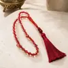 Pulsera de Borlas de Color Sólido con 33 Cuentas, 8*10mm, Pulsera de Cristal para Rezar del Medio Oriente Saudí, Unisex, Regalo de Cumpleaños