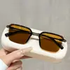 Gafas de sol de moda europeas y americanas 2026, diseño de una sola pieza, hace que el rostro luzca más delgado, gafas de sol cuadradas de media montura