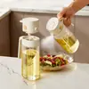 Botella de aceite de doble uso de grado alimenticio, lata de aceite a prueba de fugas, botella rociadora de aceite, botella casera de vidrio para salsa de soya y vinagre, botella rociadora atomizada, botella de aceite
