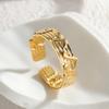 Anillo de acero inoxidable ajustable con diseño de hongo transfronterizo europeo y americano para hombre y mujer, estilo frío, apertura sencilla sin color.