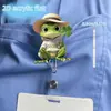 Pin de Broche Creativo de Rana Acrílica Transfronterizo, Portaid, Hebilla Retráctil de Fácil Extracción Colgante para Coche