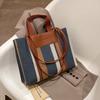 Bolso de Viajero de Gran Capacidad para Mujer Primavera/Verano 2025 Nuevo Bolso de Hombro a Rayas Bolso Tote Casual Bolso de Mano Versátil