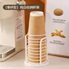 Dispensador de Vasos Desechables de Gama Alta, Soporte Almacenador de Vasos Imitación Madera de Nogal, Soporte de Vasos de Papel para Café y Té de Escritorio