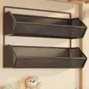 Estante de almacenamiento de pared, esenciales para dormitorio, cesta colgante sin taladro para mesita de noche de dormitorio, solución de almacenamiento de pared para literas superiores de estudiantes
