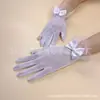Guantes de encaje negro finos de malla sexy para mujer de verano Guantes de encaje cortos elegantes para protección solar