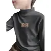 Camisetas Térmicas Gruesas de Manga Larga Cepillada con Cuello Semi-Alto para Niños y Adolescentes para Otoño e Invierno