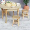 [Promoção do Fabricante] 1:12 Mini Móveis de Casa de Bonecas Caixa Surpresa Modelo Banquinho Redondo Pequeno Liso