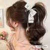 Pinza de Plátano con Lazo de Cinta de Puntos Vertical Pinza Alta para Cola de Caballo Pinza para el Cabello Anticaída para Mujeres Pinza para el Cabello de la Parte Posterior de la Cabeza