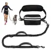 Novo conjunto de bolsa de cintura esportiva para corrida de animais de estimação transfronteiriça, coleira retrátil refletiva para passeios de cachorro ao ar livre, em estoque para atacado