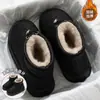 Pantufas de Algodão Cano Alto para Mulheres para o Inverno Roupa Externa 2024 Novo Casa Interior Forradas com Lã Quente Couro PU Impermeável Sapatos de Algodão para Mulheres