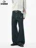 Muxi Ropa de Moda Streetwear Retro Diseño Original de Mezclilla Pantalones de Mezclilla de Corte A Versátiles Sueltos de Pierna Recta para Hombre