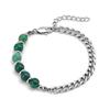 Coreia do Sul Ins Tendência Nicho Design Pulseira de Pedras Negras Vesícula Biliar Feminina Moda Luxo Leve Personalizada Elegante Pulseira de Contas de Aço Titânio