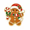 Nuevo Broche de Hombre de Jengibre Navideño, Broche de Aleación con Decoración de Diamantes, Accesorios para Fiestas Navideñas, Suministro del Fabricante