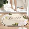 Tapete absorvente de banheiro de flores resistente à sujeira antiderrapante de secagem rápida tapete de pé de vaso sanitário tapete de porta de vaso sanitário