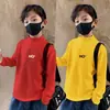 Y2138 # Camiseta Térmica de Base Masculina Outono e Inverno Quente Meia-Gola Alta Infantil para Crianças Maiores