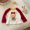 Camiseta de Manga Larga de Dibujos Animados para Bebé Niña Dulce Versátil 2026 Otoño Nueva Llegada Top con Patrón de Manga Raglán para Niñas