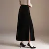 Saia longa elegante e estilosa para mulheres, nova coleção outono/inverno 2026, cintura alta, modeladora, com barra ampla e silhueta em A, moderna