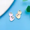 Mezcla 30 Tipos de Colgantes de Corazón Rosa de Dibujos Animados Lindos de Aleación con Goteo de Aceite Pulsera Accesorios de Joyería DIY Materiales Al Por Mayor