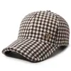 Gorra de béisbol de lana a cuadros para hombre y mujer, sombrero cálido de otoño e invierno para protección solar, gorra de pico versátil y a la moda estilo coreano, moderna