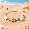 Conjunto de Collar y Pulsera de Estrella de Mar y Tortuga de Cerámica Elemento Oceánico Flor de Arcilla Blanda Estéreo Joyería Trenzada Ajustable