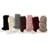 Calcetines de Felpa Gruesos y Cálidos Color Café Estilo Japonés Holgados para Mujer, Calentadores de Piernas Largos Versátiles para Otoño e Invierno