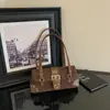 Bolso de moda vintage estilo coreano para debajo del brazo para mujer 2026, bolso de hombro de retazos de nicho, bolso de mano con estampado de leopardo estilo coreano