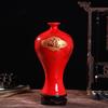 Vaso Vermelho Chinês de Apreciação Cerâmica de Jingdezhen Vaso Decorativo Artesanato Estilo Chinês Moldura Antiga Ornamentos de Porcelana