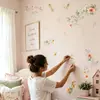 Pegatinas de Pared Florales Acuarela Autoadhesivas Ramas de Flores Suaves y Calcomanías de Flores Desprendibles Pegatinas Decorativas para Sala de Estar, Dormitorio y Exhibición de Ventanas